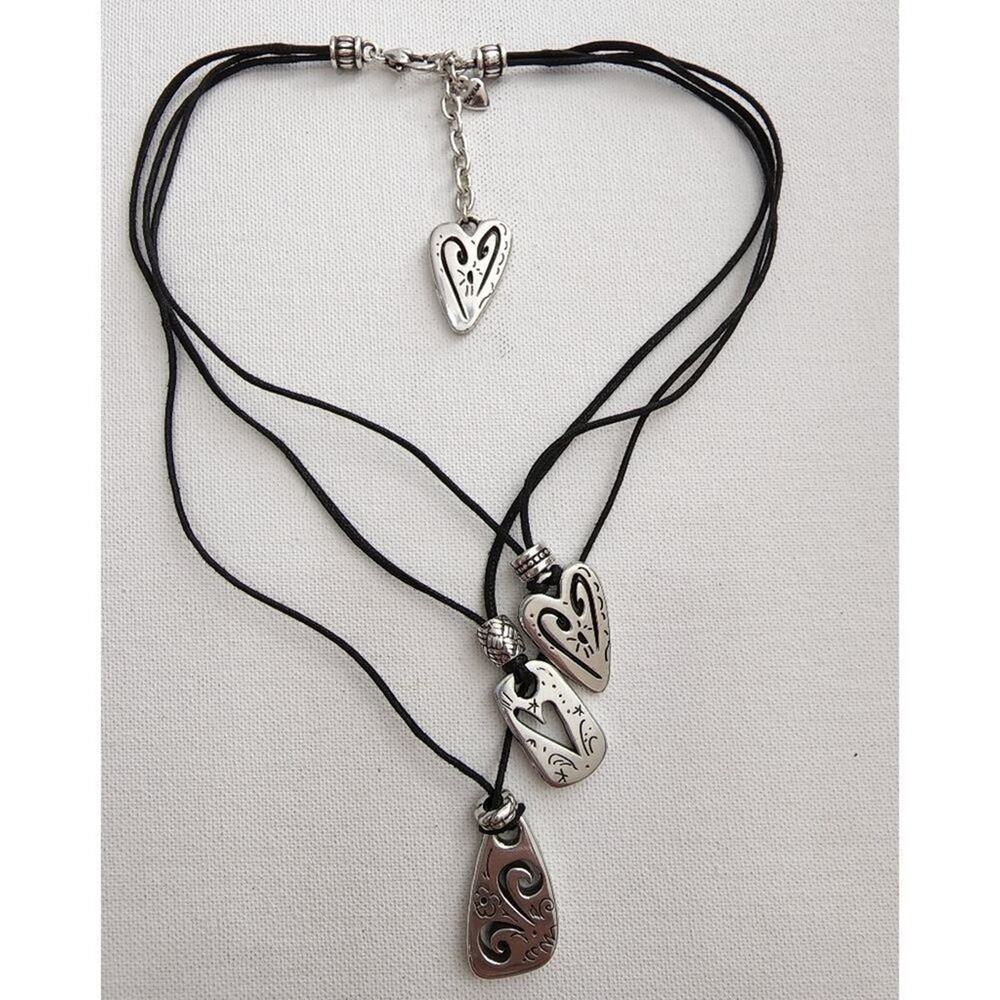 Brighton Brazilian multi charm triple strand‎ leather cord necklace - Picture 2 of 9